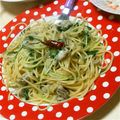 mama02♡'s cooksnap of when they made 牡蠣と水菜のペペロンチーノスパゲッティ.