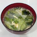 ゆ→ちむ❦180SX's cooksnap of when they made 絶品♡レタスとわかめのふわふわ卵スープ.