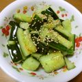Andy♪'s cooksnap of when they made すぐ簡単おつまみ：きゅうり塩ごま油ラー油.