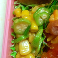くまさん0402's cooksnap of when they made オクラとコーンの和え物(お弁当用).