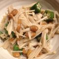 liarra's cooksnap of when they made エノキおくら納豆♡.