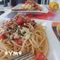ゆりまんま's cooksnap of when they made めんつゆクリームチーズとろり☆冷製パスタ.