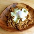 ジョリポン's cooksnap of when they made 残ったカレーを美味しくドライカレー温玉添.
