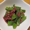 daikanon's cooksnap of when they made おつまみに＊オクラの梅かつお和え＊.