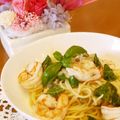 るるおか's cooksnap of when they made 海老とケイパー、バジルのレモン風味パスタ.