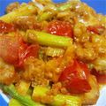 ｺーｼﾞ's cooksnap of when they made トマトとアスパラのガーリック炒め.