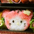yukanosuke's cooksnap of when they made キャラ弁♡着ぐるみクマのキティちゃん♡.
