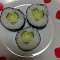 kikuちん's cooksnap of when they made ♡ハート♡のカッパ巻き（キャラ弁にも♫）.