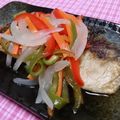 nana_hyr's cooksnap of when they made 簡単に美味しい　焼塩サバの甘酢がけ.