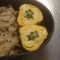 chobineco's cooksnap of when they made ＊お弁当＊オクラで星型たまご焼き.