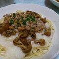 ちょんこ's cooksnap of when they made とろろ芋となめこのつるつるパスタ.