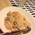 megpololi's cooksnap of when they made ♥サーモンと玉ねぎのクリームパスタ♥.