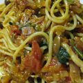 めざせ料理好き's cooksnap of when they made ほうれん草ときのこのトマトソースパスタ.