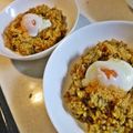 ゆけり３兄弟's cooksnap of when they made 残ったカレーを美味しくドライカレー温玉添.