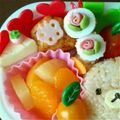 ＊tomo＊。's cooksnap of when they made 蝶々のハム＊キャラ弁おかず＊.