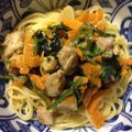 fruit28's cooksnap of when they made ほうれん草と鶏と人参の白出汁カペリーニ.