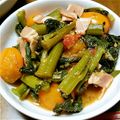 みだいちゃん's cooksnap of when they made つるむらさきのベーコン炒め.