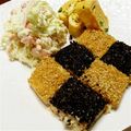 Shinra神羅's cooksnap of when they made 鶏ミンチの２色ゴマ焼き.