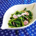 ｍａｒｉ♪'s cooksnap of when they made 空芯菜とベーコンのにんにく塩炒め.