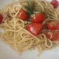 Panda86's cooksnap of when they made ツナ缶とミニトマトのあっさりパスタ♪.