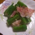 わたママ's cooksnap of when they made もう一品に❤オクラとベーコンの炒め物.