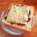 komugiko4's cooksnap of when they made 肉みそチーズトースト.