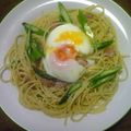 lovesmile0625's cooksnap of when they made アスパラ＆ベーコンの春色とろ～りパスタ.