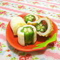 赤い電話's cooksnap of when they made 簡単おくらのちくわ巻き☆弁当のすきまに！.