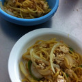 ひろと＾＿＾ママ's cooksnap of when they made 挽肉と野菜のカレー風味焼きそば.