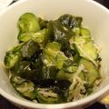 えみーろ's cooksnap of when they made キュウリとシラスワカメの酢の物.