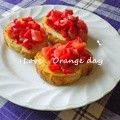オレンジデイ's cooksnap of when they made 赤ピーマンとトマトのブルスケッタ.