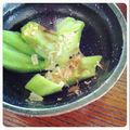 petitart's cooksnap of when they made オクラの鰹節のせ/酒のつまみやサラダに.
