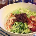 エリボナ's cooksnap of when they made 夏＊肉味噌サラダうどん.