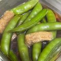 morikame's cooksnap of when they made スナップえんどうと油揚げの煮びたし.