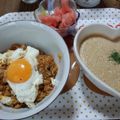 stq1606's cooksnap of when they made 納豆とコチュジャンの炒飯.