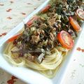 まゆはま's cooksnap of when they made 大葉にんにく醤油で簡単ツナパスタ.