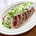 kuraikao's cooksnap of when they made かつおのたたき★にんにくポン酢だれ.