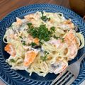 harapeko32's cooksnap of when they made 鮭ときのこのクリームパスタ.