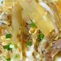 ゆってぃはん's cooksnap of when they made 新玉ねぎ＆豚肉＆もやしの卵とじ☆お弁当も.