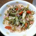 kesshy's cooksnap of when they made ゴーヤ×トマト 夏野菜の冷製パスタ.