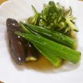 Chisa−Rin's cooksnap of when they made なすとオクラのお浸し☆山形「だし」風.
