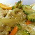 芋けんぴ大好き's cooksnap of when they made 豚肉とゴーヤと玉ねぎのごま味噌炒め.
