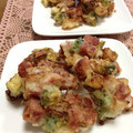 YUKIKI☆'s cooksnap of when they made プレ農家めし◆ゴーヤとポークのかき揚げ.