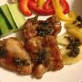 amimiko's cooksnap of when they made キューピーバジルソース　　チキンソテー.