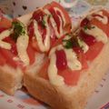 rie-tin's cooksnap of when they made トマト★マヨケチャ★トースト.