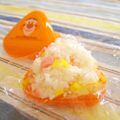 Marrietty's cooksnap of when they made 沢庵と魚肉ソーセージ★おにぎり★.