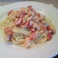 ブランディ's cooksnap of when they made サーモンのトマトクリームパスタ.