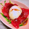 のんべぇヒロ's cooksnap of when they made かつおやマグロで★甘辛ユッケ丼のタレ.