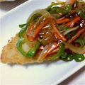しょこたん19's cooksnap of when they made タラのフライの野菜甘酢あんかけ.