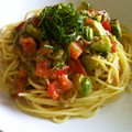 ことみぃ's cooksnap of when they made ﾄﾏﾄとｱﾎﾞｶﾄﾞの冷製パスタ.
